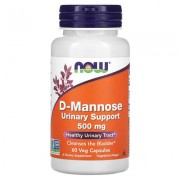 NOW Foods, D-маноза, 500 мг, 60 вегетаріанських капсул
